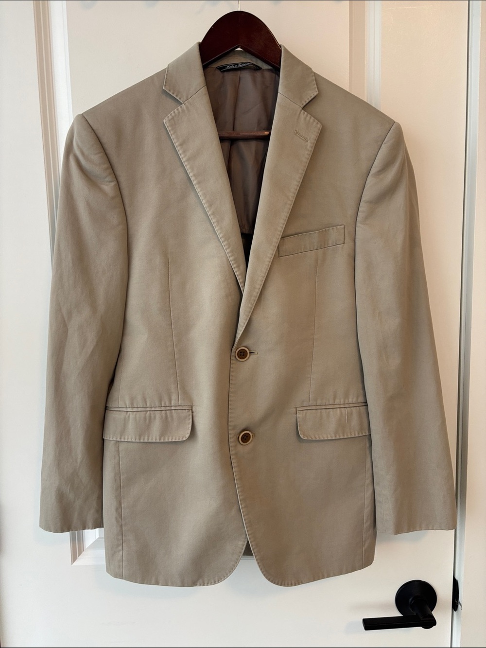 Saks Fifth Avenue Beige Khaki Two-Button Sport Coat